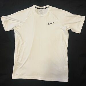 Nike White Dri-Fit Swim Shirt